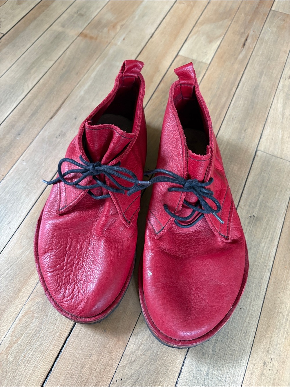 Softstar Red Leather Lace-Up Zero-drop Women's Boots